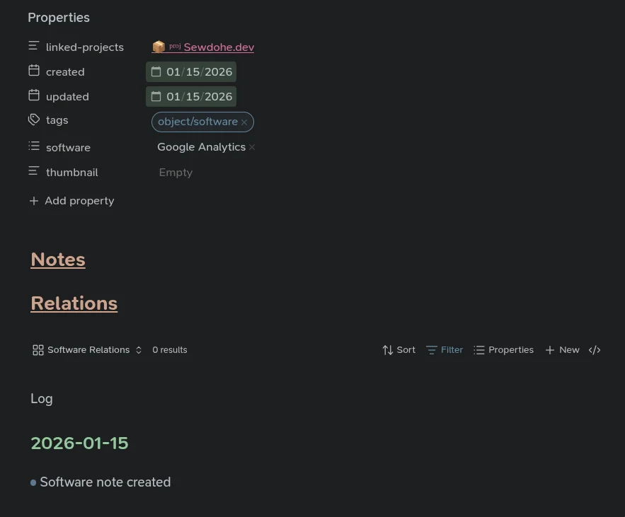 my software note template